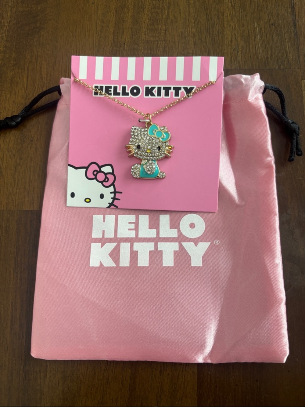 Hello Kitty Turquoise Crystal Pendant Necklace